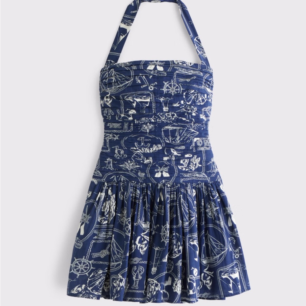 Abercrombie & Fitch Navy Blue Nautical Print Mini Dress